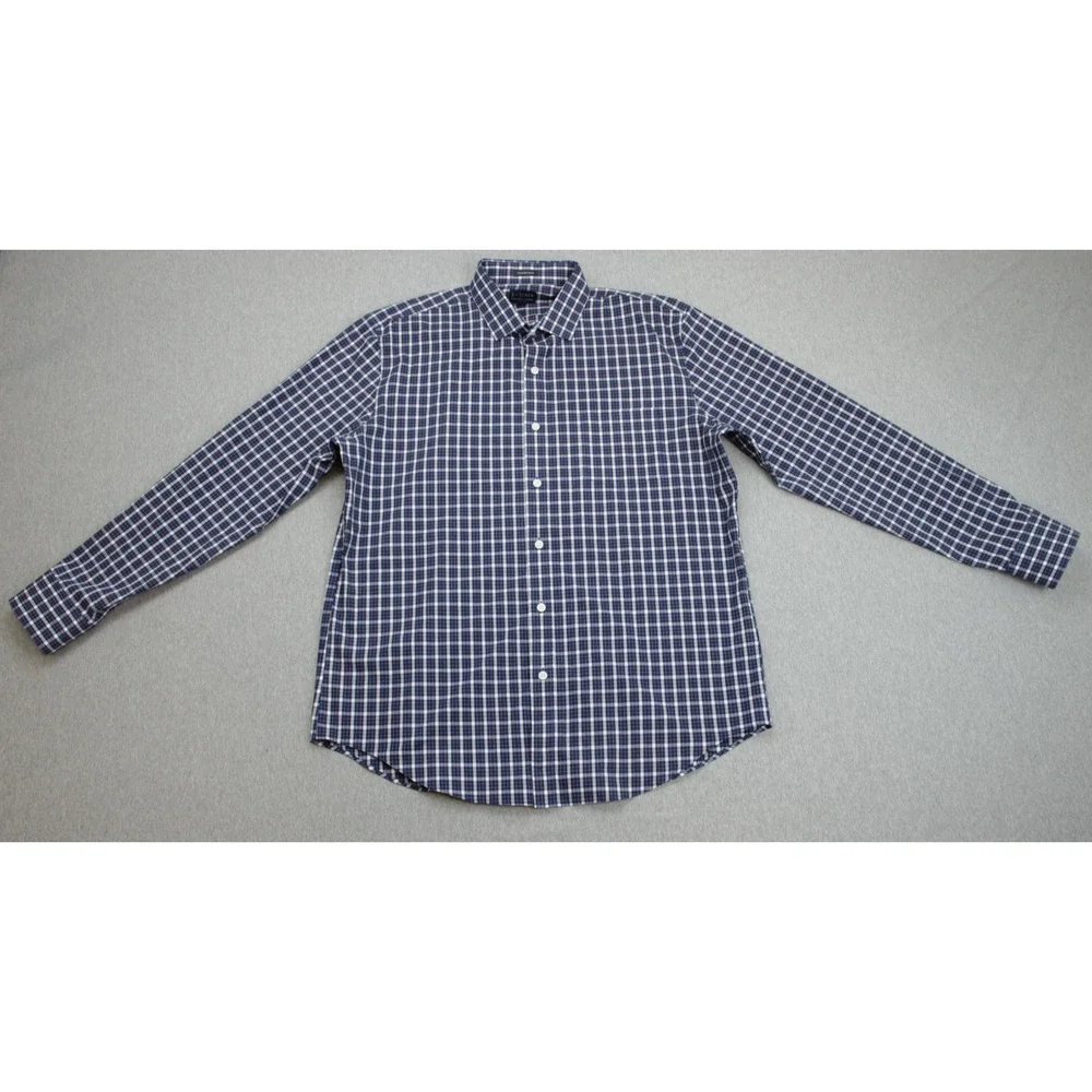 J‎ Crew Shirt Mens XL (17-17.5) Check Thompson Flex Wrinkle Free Cotton Blend